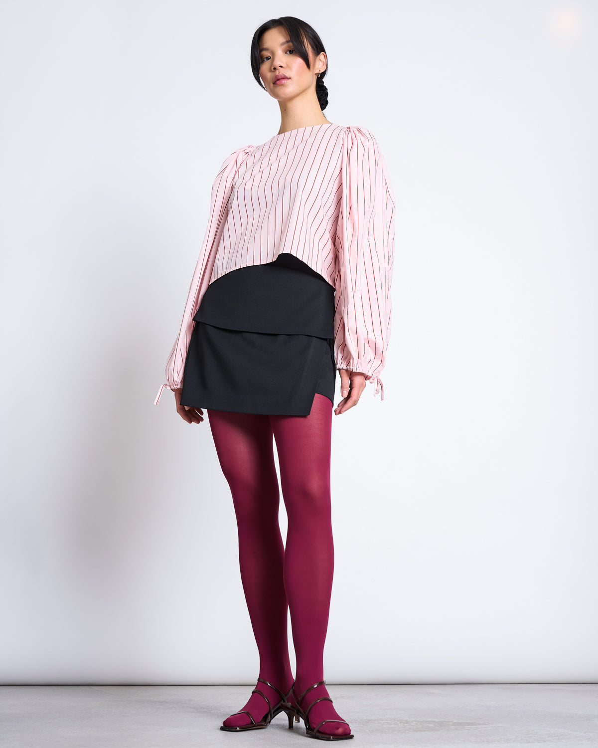 PUFFY SLEEVE BLOUSE NIBS PALE PINK STRIPED GOTS Blouse jan-n-june 7