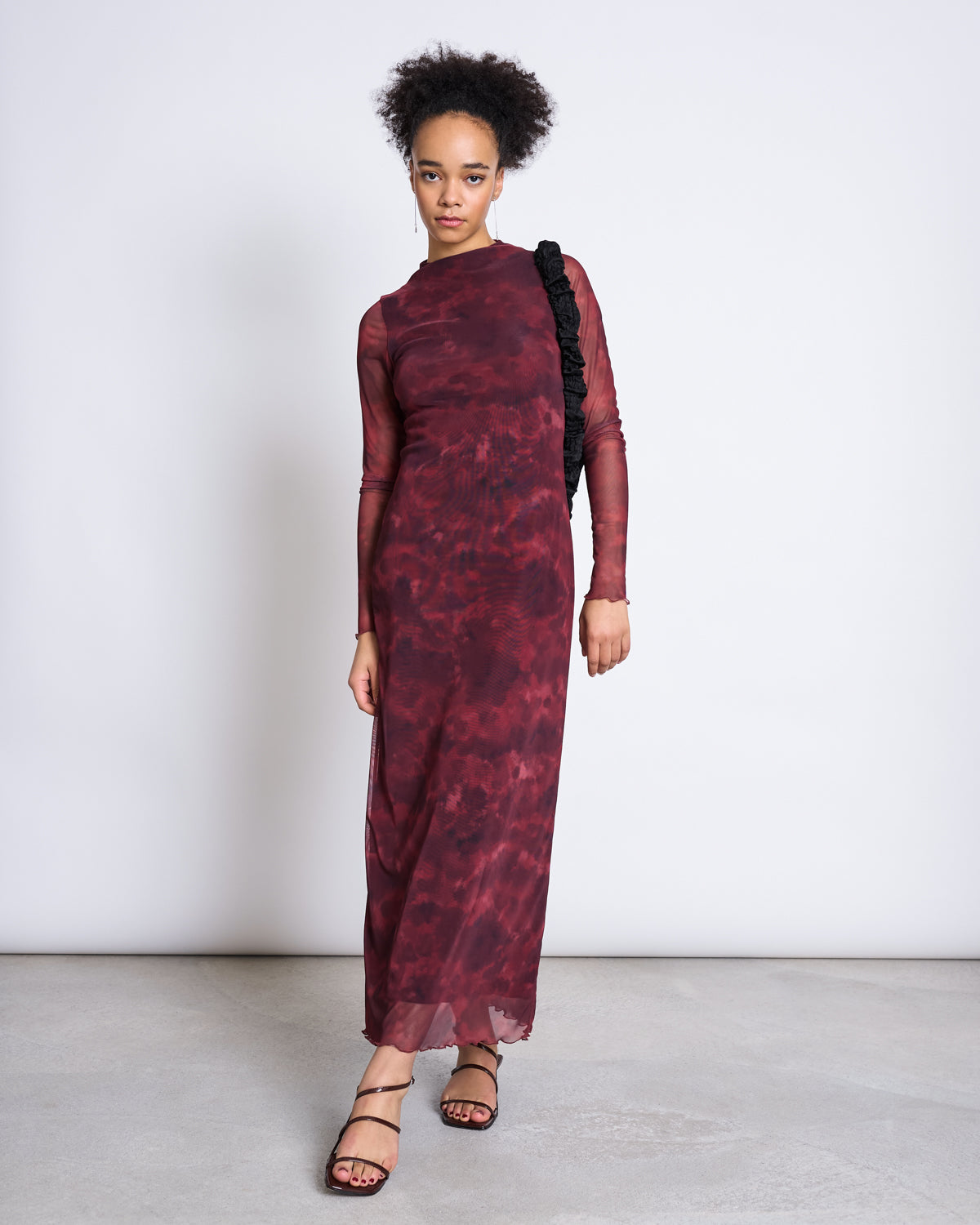 MESH LONGSLEEVE DRESS ZALDI CARMINE CURL Dress jan-n-june 4
