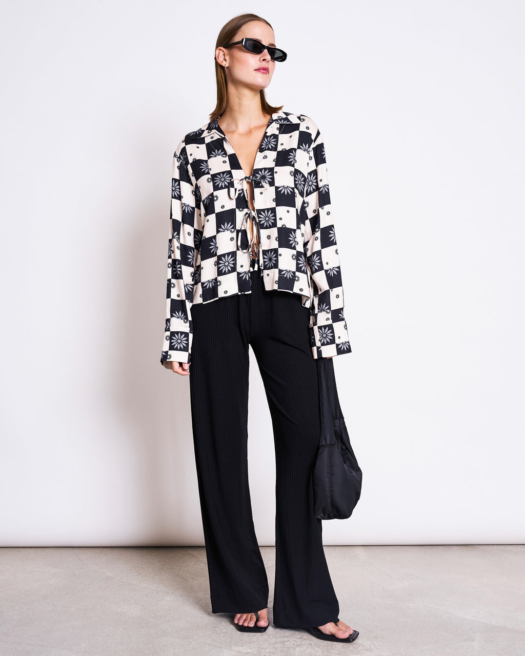 TIE BLOUSE KALUZ FLORAL SQUARE PRINT Blouses jan-n-june 1