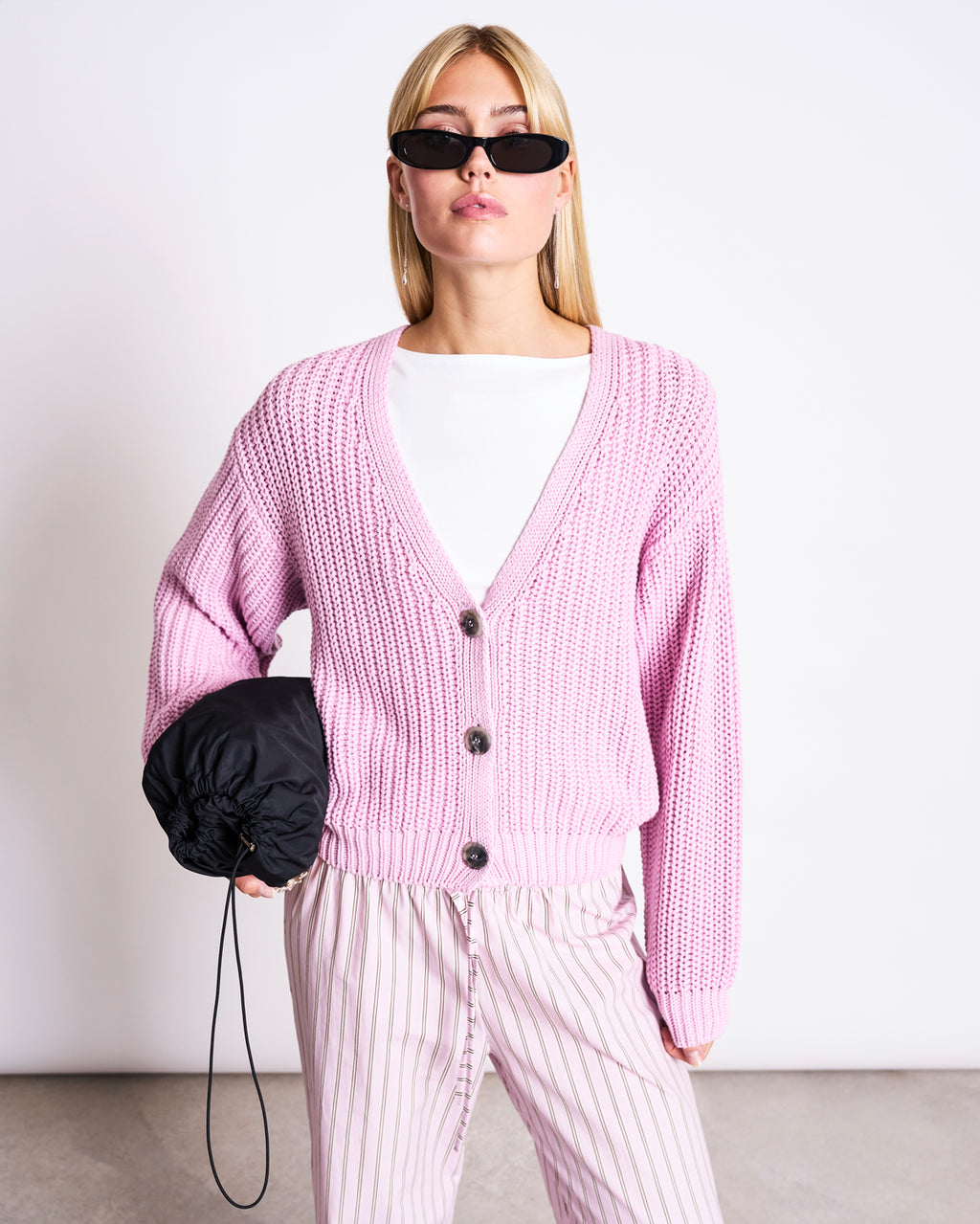 CHUNKY CARDIGAN LENA LIGHT ORCHID GOTS Cardigan jan-n-june 1