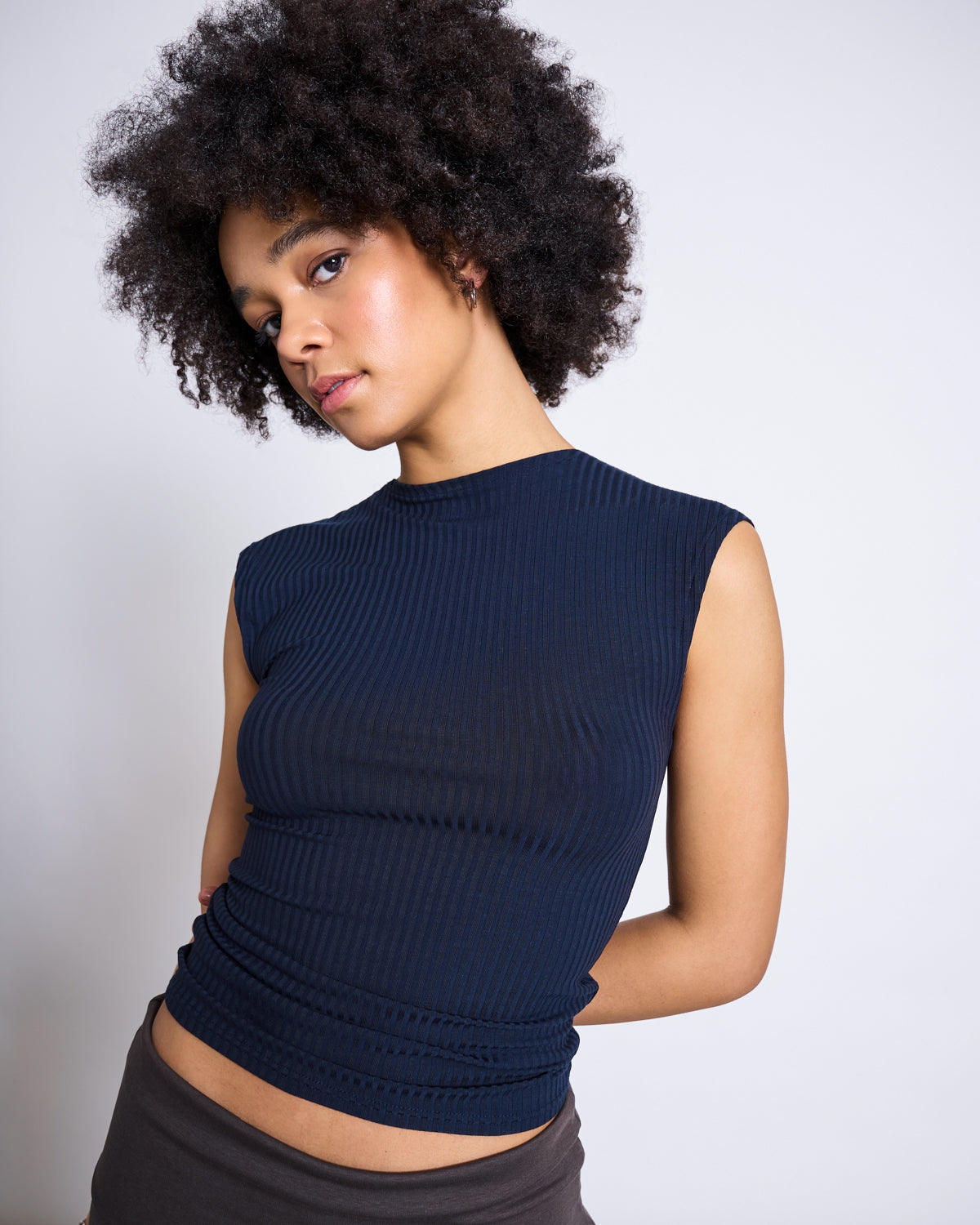 TENCEL™ LYOCELL RIB T-SHIRT APIS NIGHTFALL