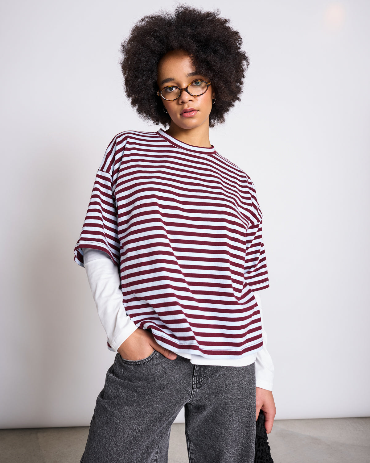 BOXY T-SHIRT TEMEL RED BLUE STRIPED T-shirt jan-n-june 3