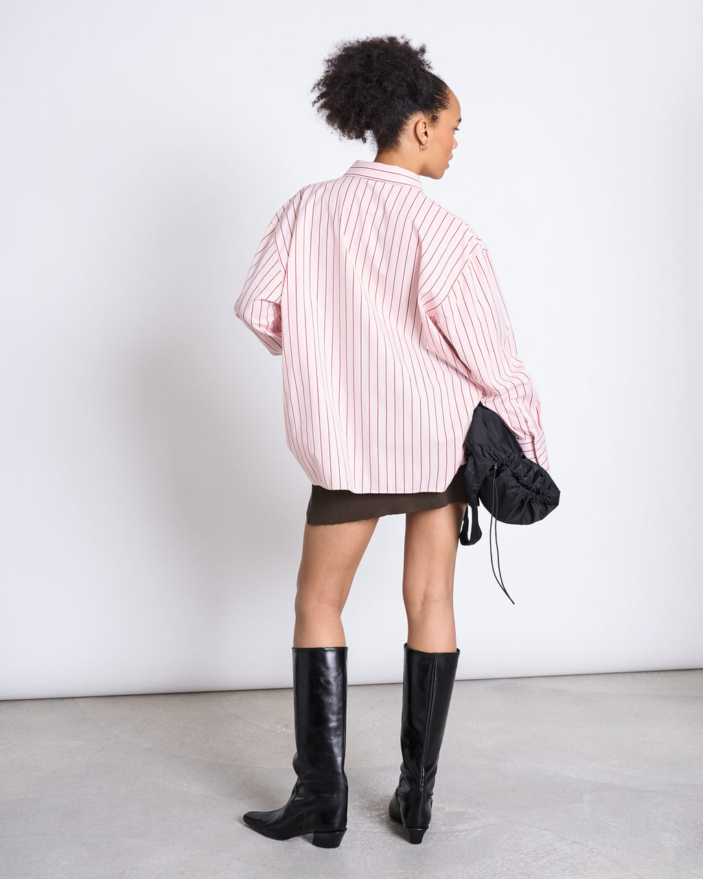 GATHERED SHIRT ZIBA PALE PINK STRIPED GOTS Blouse jan-n-june 4