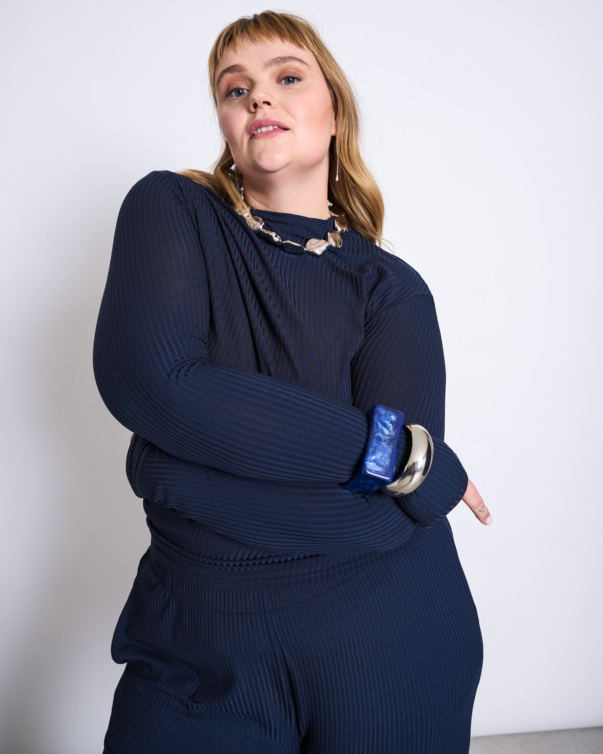 TENCEL™ LYOCELL RIB PANTS SMILLA NIGHTFALL Pants jan-n-june 8