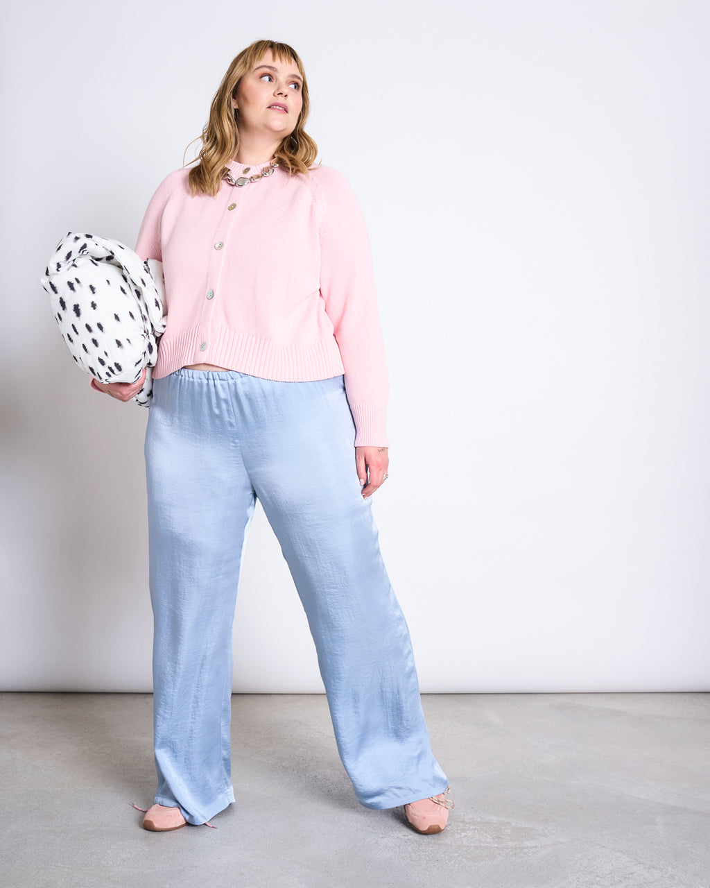 RELAXED CREWNECK CARDIGAN SIVIA PALE PINK GOTS Cardigan jan-n-june 3