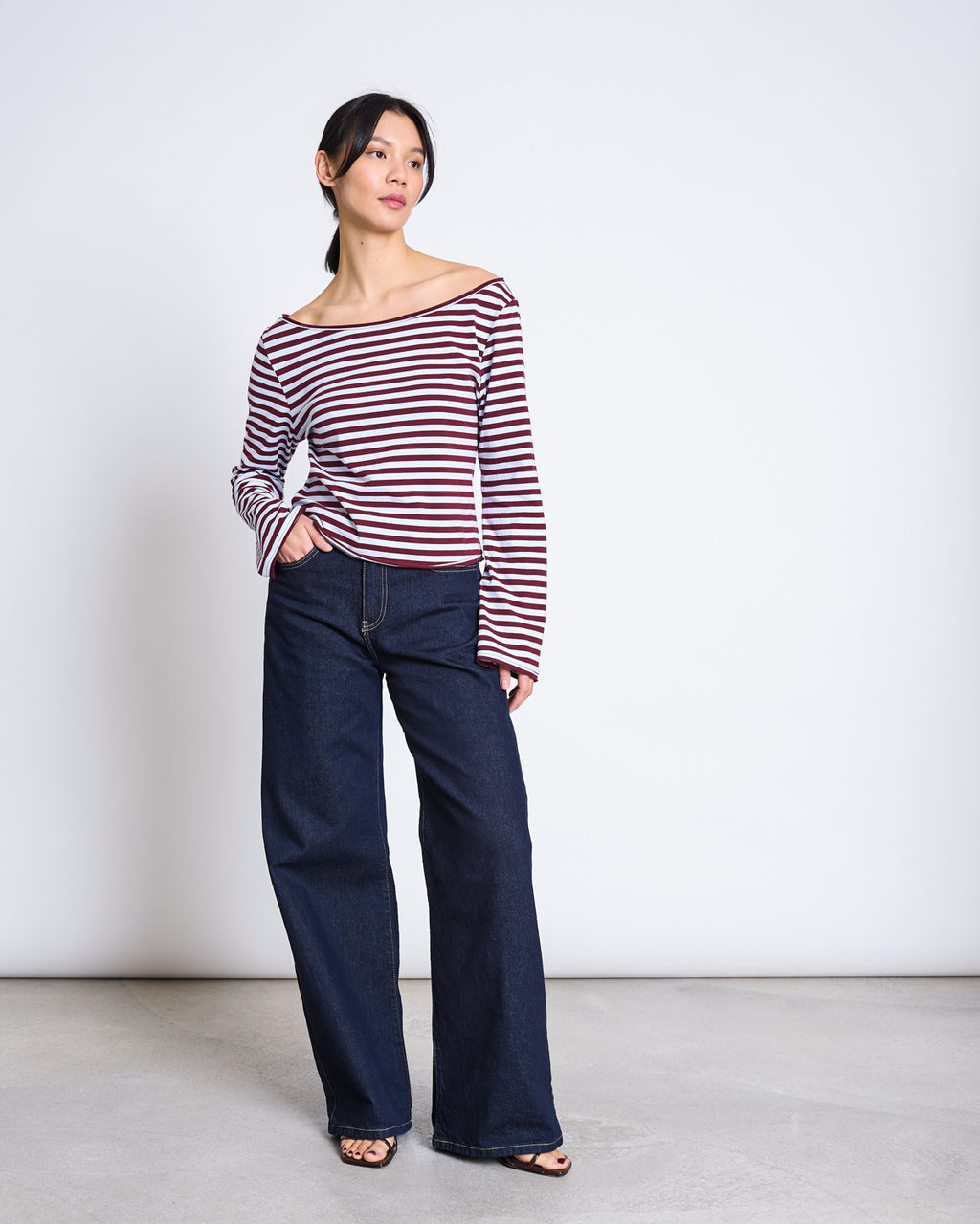 OFFSHOULDER LONGSLEEVE ARBA RED BLUE STRIPED Longsleeve jan-n-june 2