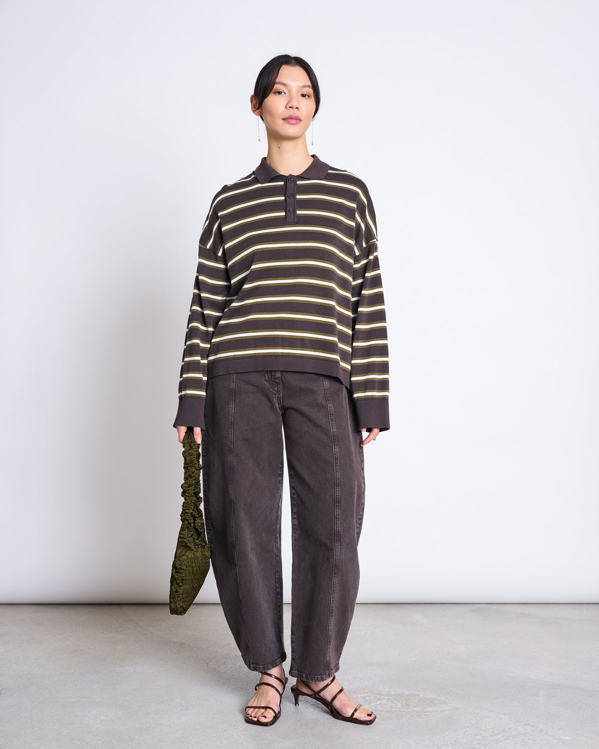 KNIT POLO SWEATER ETTA ZARTBITTER STRIPED GOTS Sweater jan-n-june 2
