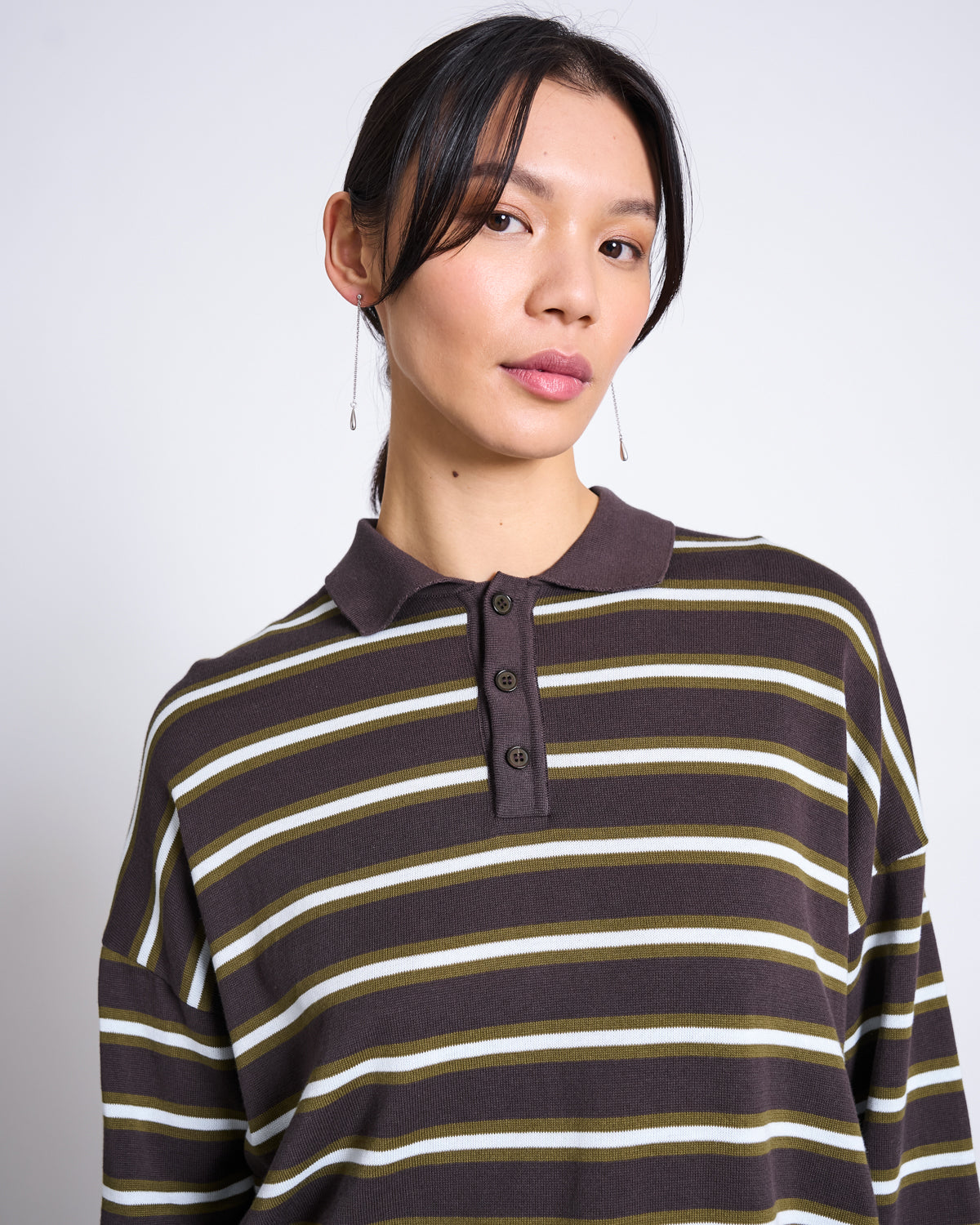 KNIT POLO SWEATER ETTA ZARTBITTER STRIPED GOTS Sweater jan-n-june 4