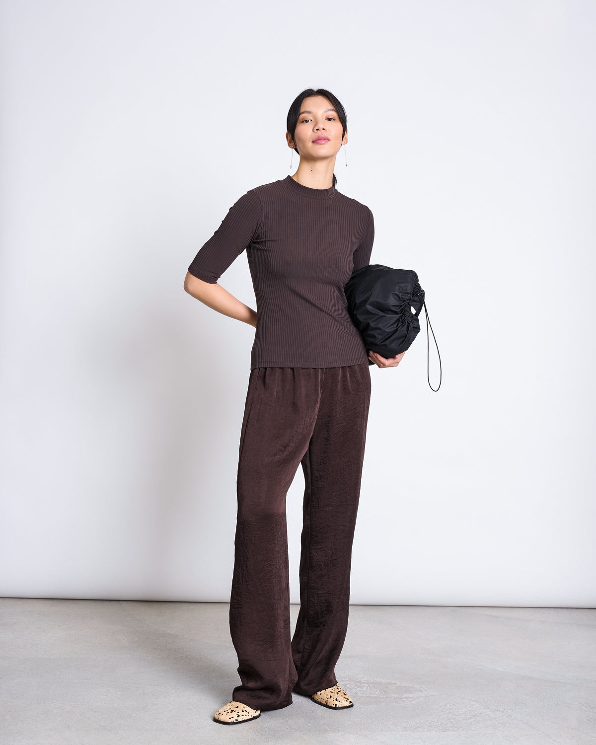 TENCEL™ LYOCELL RIB T-SHIRT NINA MUD T-shirt jan-n-june 2