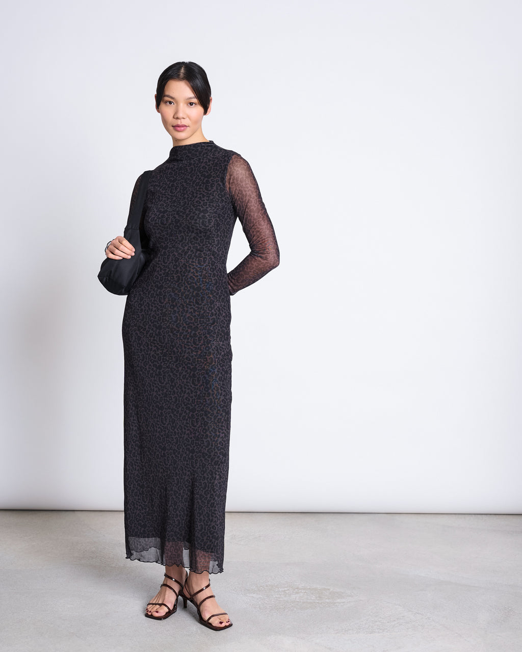 MESH LONGSLEEVE DRESS ZALDI DARK LEO PRINT Dress jan-n-june 5