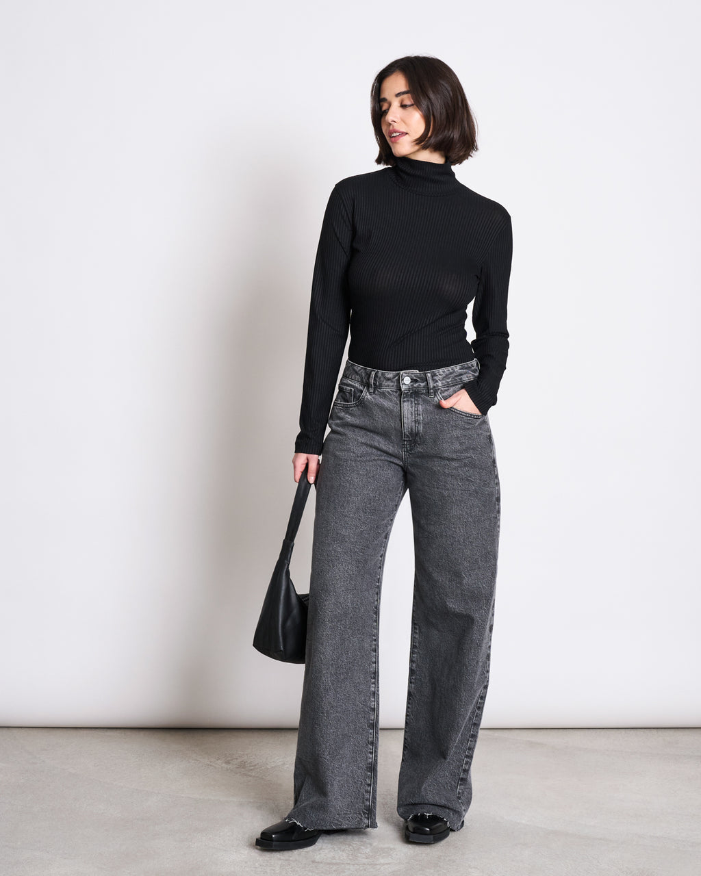 TENCEL™ LYOCELL RIB TURTLENECK MIO BLACK Longsleeve jan-n-june 9