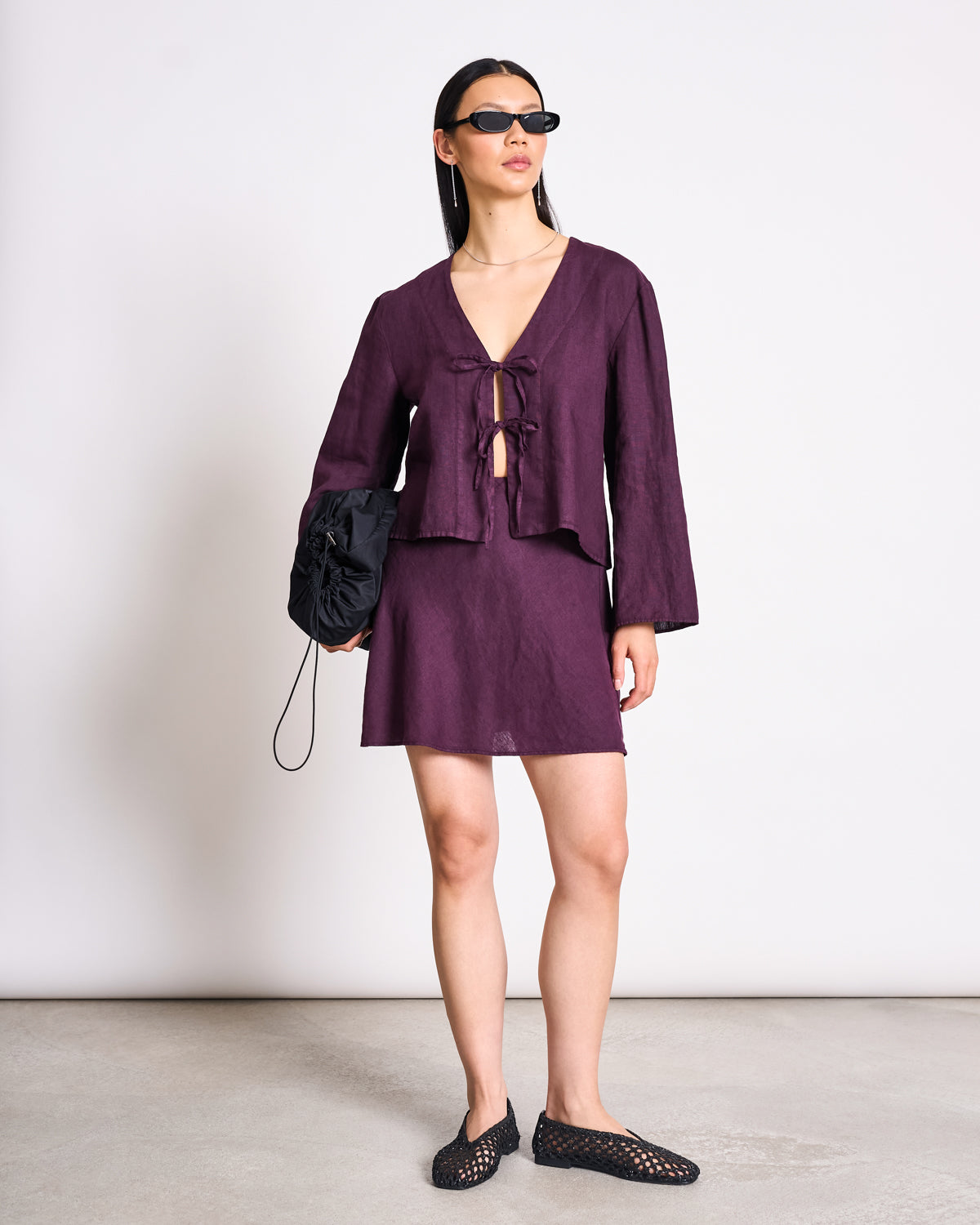 LINEN MINI SKIRT CERCIS CHERRY LACQUER Skirt jan-n-june 2
