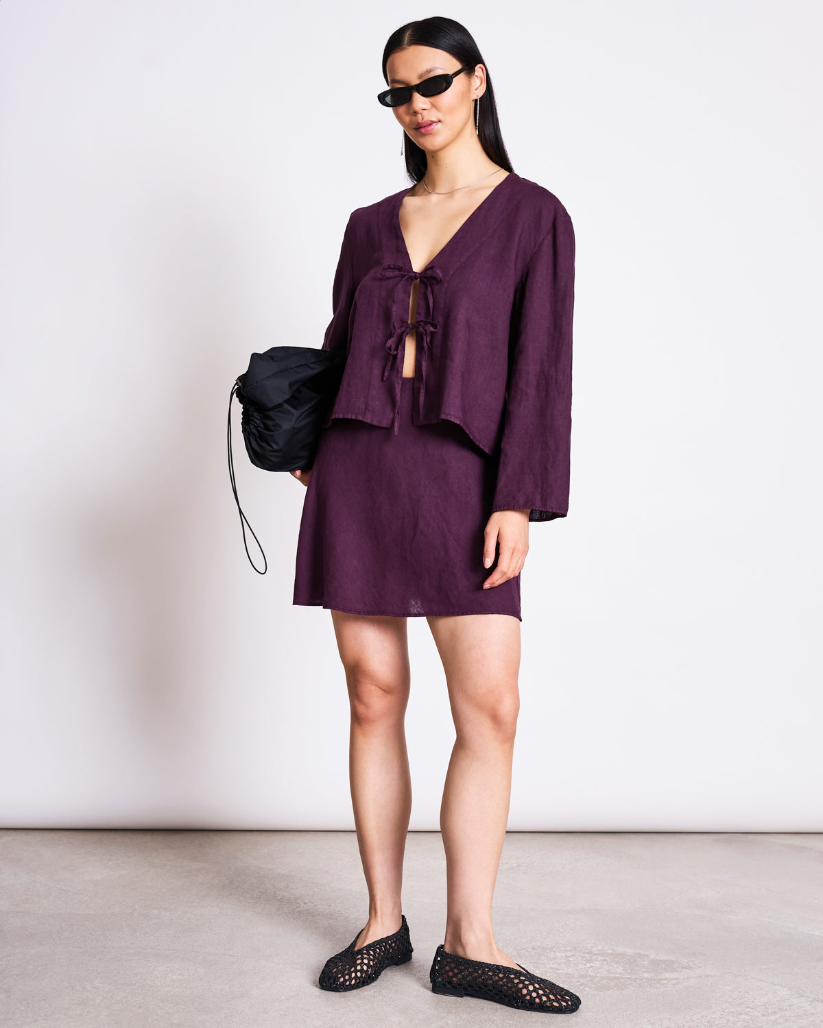 LINEN MINI SKIRT CERCIS CHERRY LACQUER Skirt jan-n-june 3