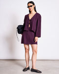 LINEN TIE BLOUSE SKAGEN CHERRY LACQUER Blouse jan-n-june 1