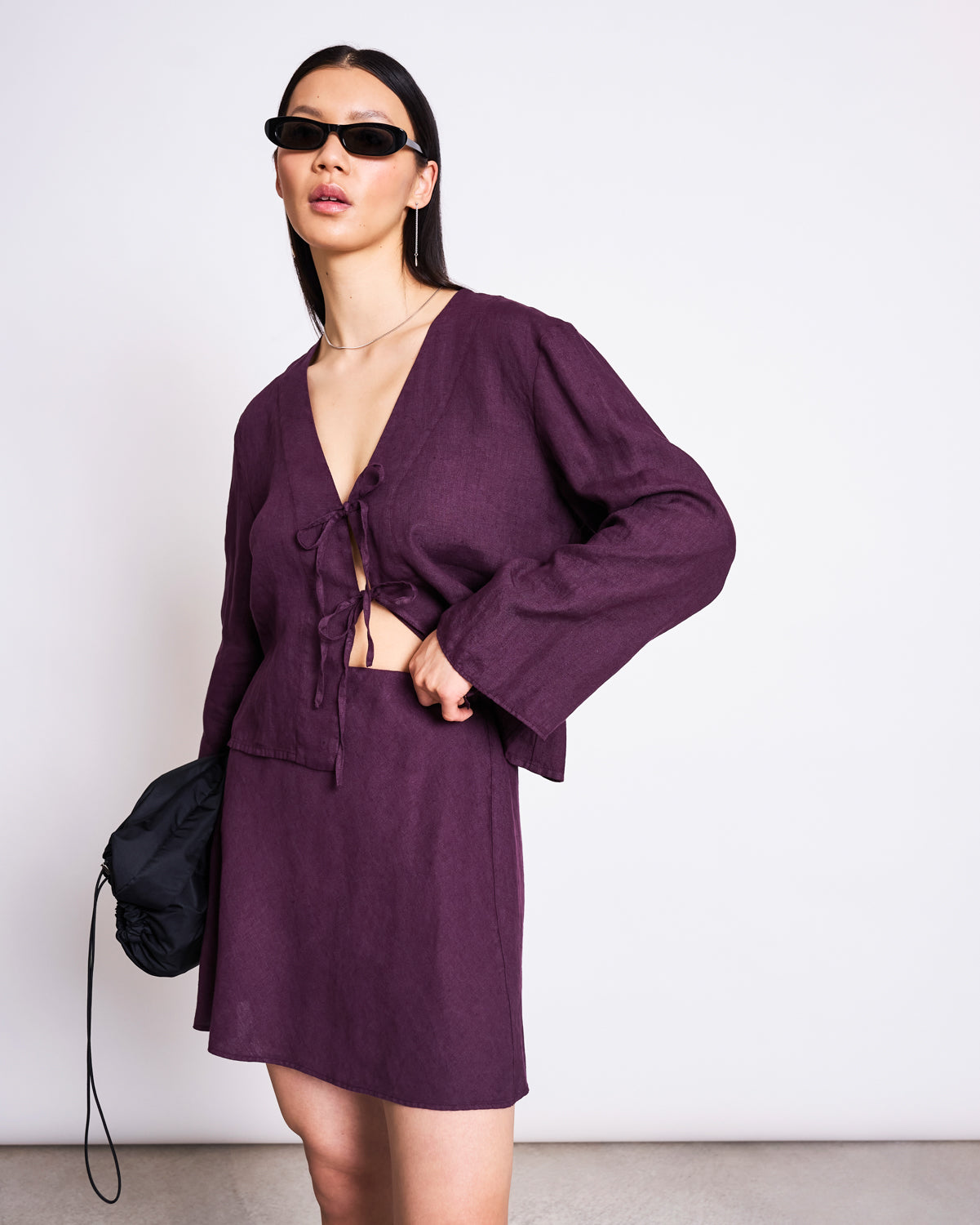 LINEN MINI SKIRT CERCIS CHERRY LACQUER Skirt jan-n-june 1