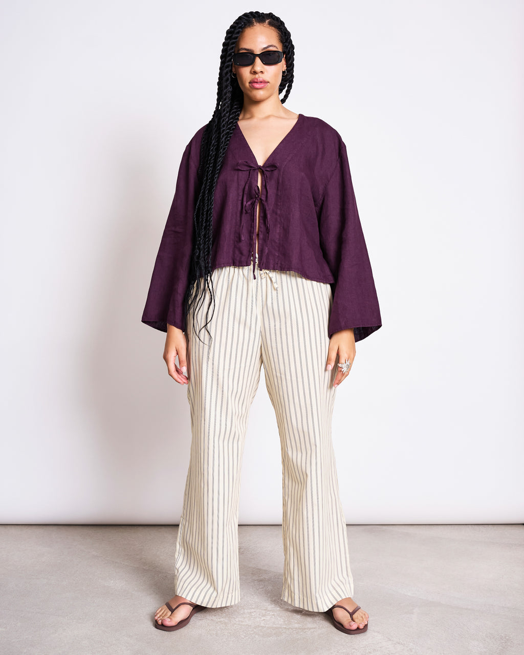 MID RISE LOOSE PANTS CETOS BUTTERMILK STRIPED GOTS Pants jan-n-june 12