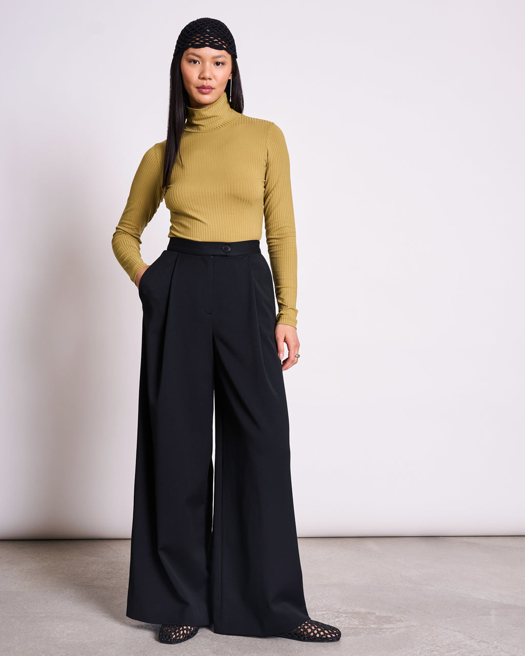TENCEL™ LYOCELL RIB TURTLENECK MIO WOODY OLIVE Longsleeve jan-n-june 1