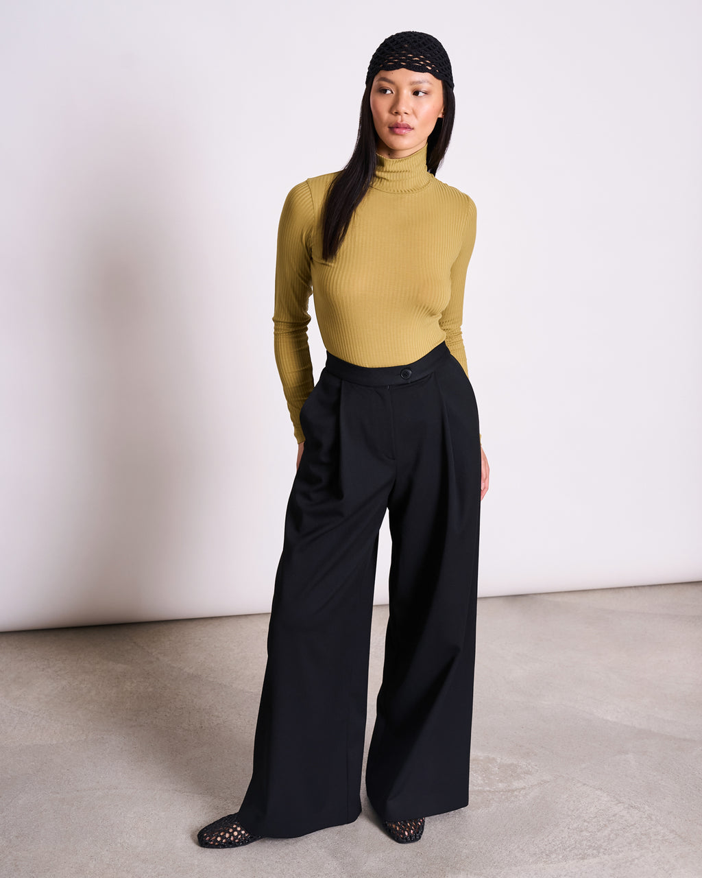 TENCEL™ LYOCELL RIB TURTLENECK MIO WOODY OLIVE Longsleeve jan-n-june 2